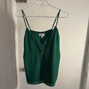 Socialite Forest Green Lace Cami Top